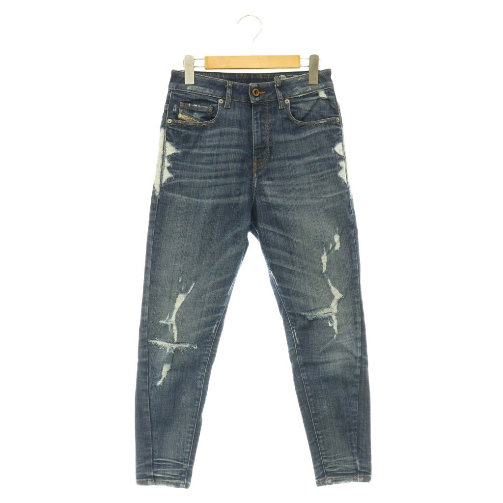 ディーゼル DIESEL Candys-T ジョグジーンズ テーパードデニムパンツ ダメージ加工 23 ブルー /MY ■OS レディース  260516