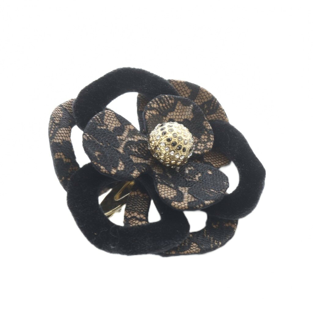 【中古】アッカ acca フラワーモチーフ レース ヘアクリップ 黒 ブラック 茶色 ブラウン /SR レディース 【ベクトル 古着】 260521 3