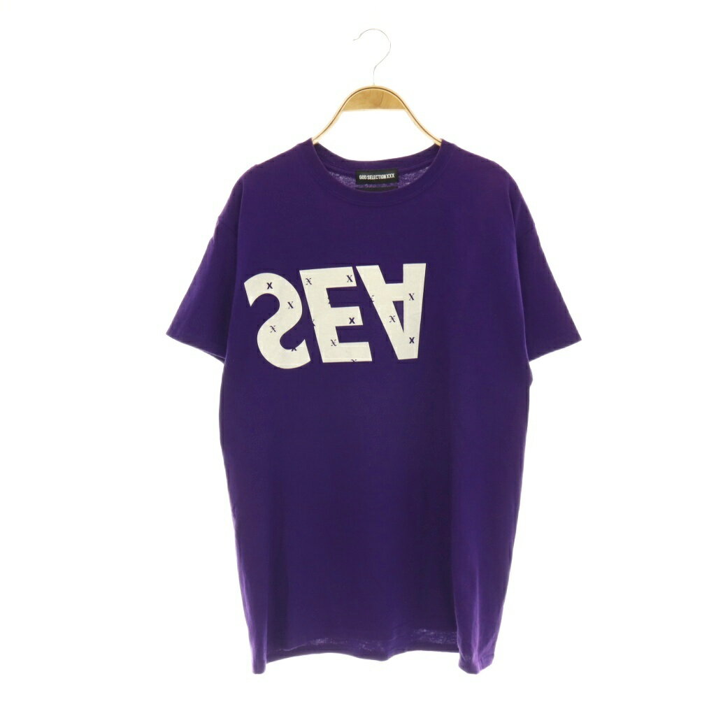 【中古】ゴッドセレクショントリプルエックス GOD SELECTION XXX×WIND AND SEA ウィンダンシー プリントTシャツ カットソー ロゴ M 紫 白 /CX ■OS ■SH メンズ 【ベクトル 古着】 260527