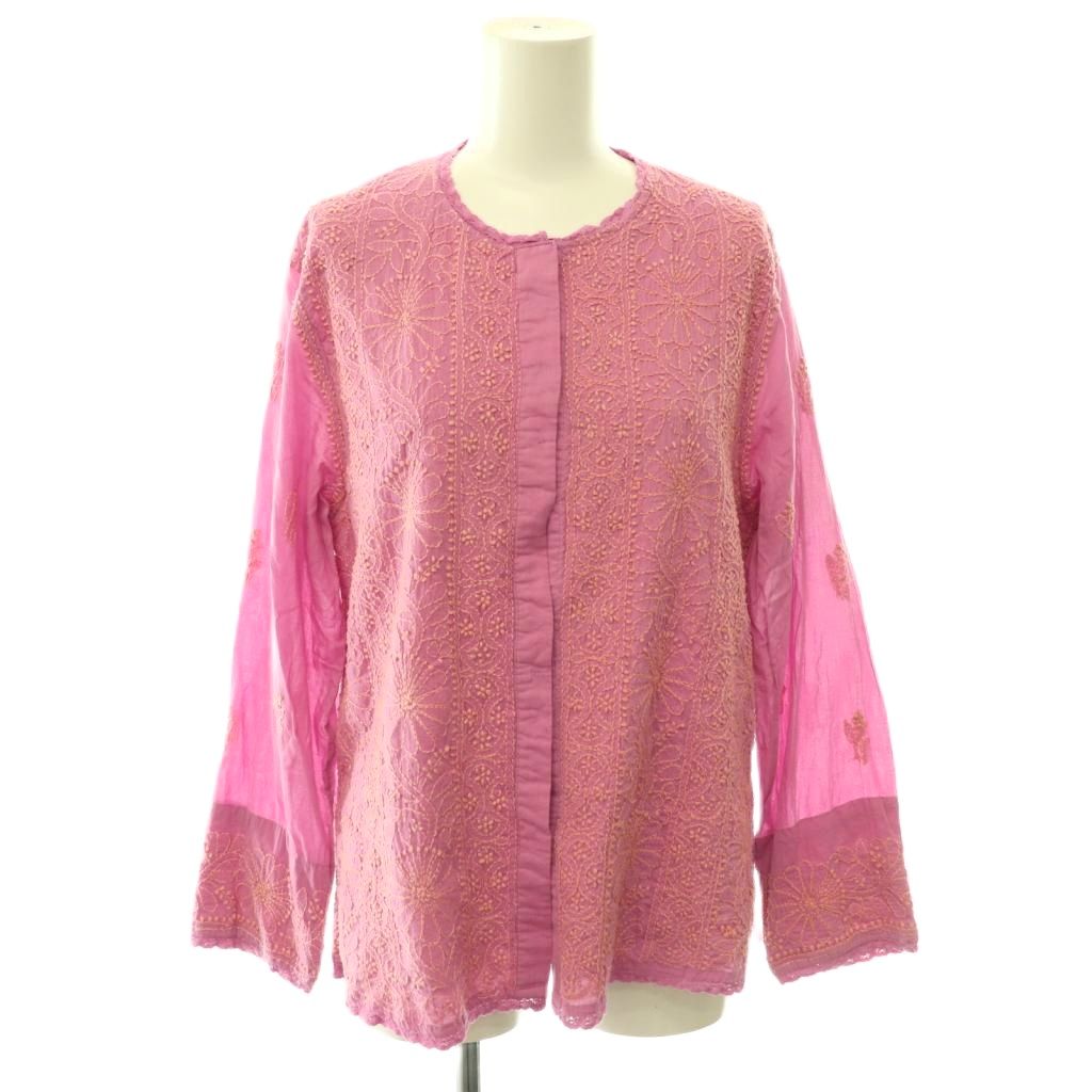 ヌキテパ NE QUITTEZ PAS! Cotton Voile Lucknow EMB Top シャツ ブラウス 刺繍 長袖 ピンク /HK ■OS ■SH レディース  260602