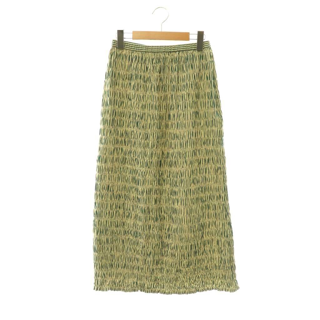ヌキテパ NE QUITTEZ PAS! Cotton Poplin Shirring Skirt タイトスカート シャーリング S ベージュ ダークグリーン /ES ■OS ■SH レディース  260602