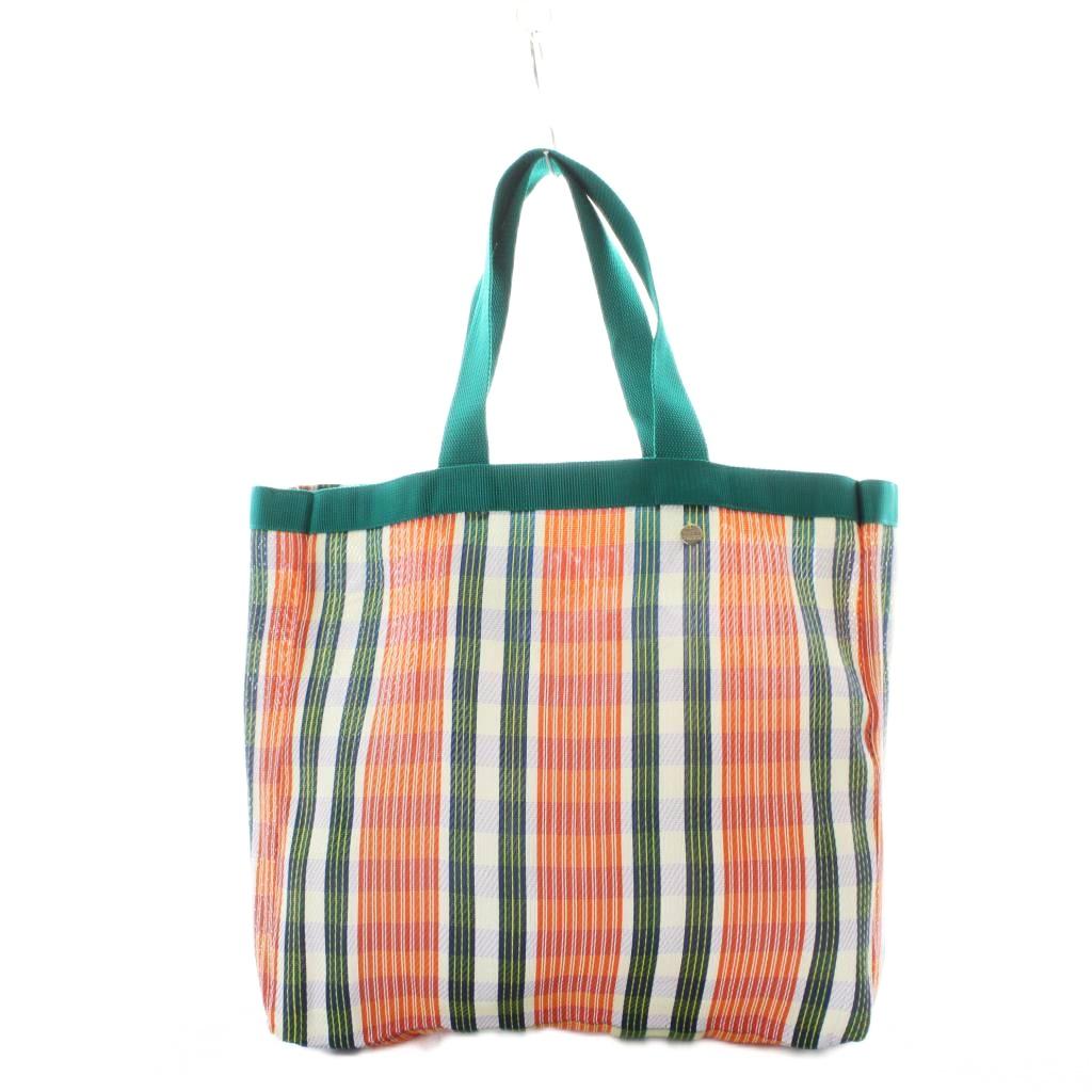 【中古】ヌキテパ NE QUITTEZ PAS パサンドバイ Pasand by Multi Stripe Mesh トートバッグ ハンドバッグ Orange オレンジ ストライプ柄 メッシュ /RI ■OS ■SH レディース 【ベクトル 古着】 260604