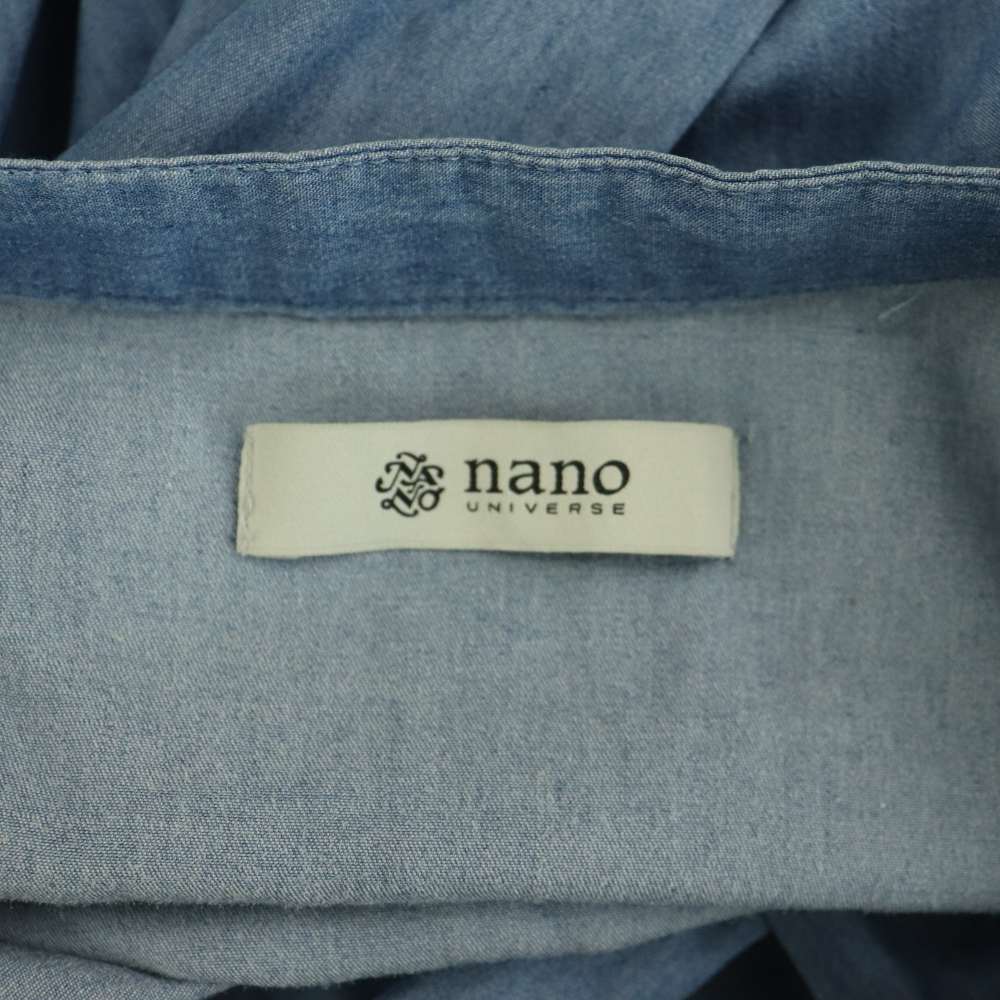 【中古】ナノユニバース nano universe バンドカラー ロングシャツワンピース 38 青 ブルー /SS ■OS レディース 【ベクトル 古着】 260605 auc-vector-21025806 ブランド古着の買取販売ベクトル サンプル画像3