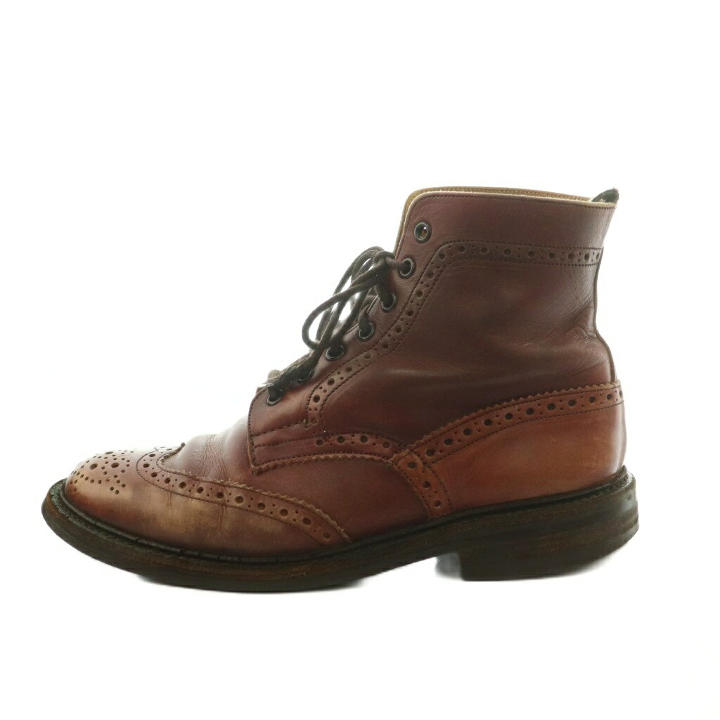 トリッカーズ TRICKER'S MALTON カントリーブーツ ショートブーツ ウィングチップ 8.5 27.0cm 茶 ブラウン 72508 /MI ■OS メンズ  260605