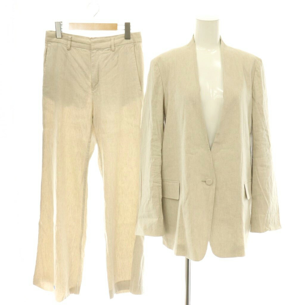 Lisiere L'Appartement リジェール アパルトモン Stretch Linen N/C Jacket Stretch Linen Pants セットアップ 上下 ノーカラージャケット リネン パンツ 38 キナリ /HS ■OS レディース  260610
