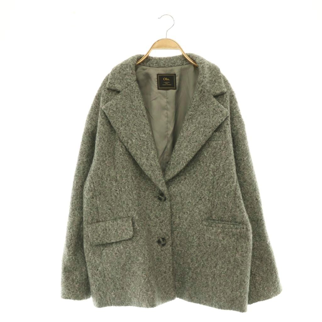 【中古】オルドット Olu. ミディ丈オーバーコート アウター チェスター 総裏地 F グレー /DO ■OS レディース 【ベクトル 古着】 260618