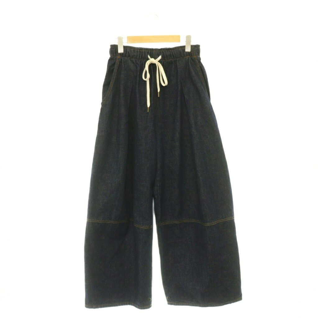 サムシング something atelier SOMETHING DRAWSTRING BALLOON WIDE デニムパンツ ジーンズ ワイド S インディゴ /CX ■OS レディース  260615