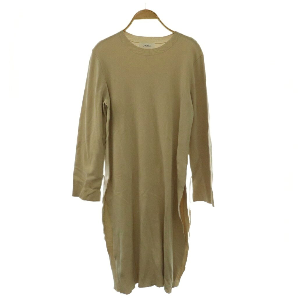 【中古】ミラオーウェン Mila Owen 長袖サイドスリットニットワンピース セーター F ベージュ /SS ■OS ■MA レディース 【ベクトル 古着】 260616 auc-vector-21065639 ブランド古着の買取販売ベクトル パッケージ画像