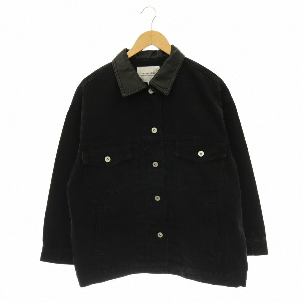 未使用品 アルページュ ストーリー Arpege story 24AW ビッグGジャン ジージャン デニムジャケット 1 ブラック /ES ■OS レディース  260618