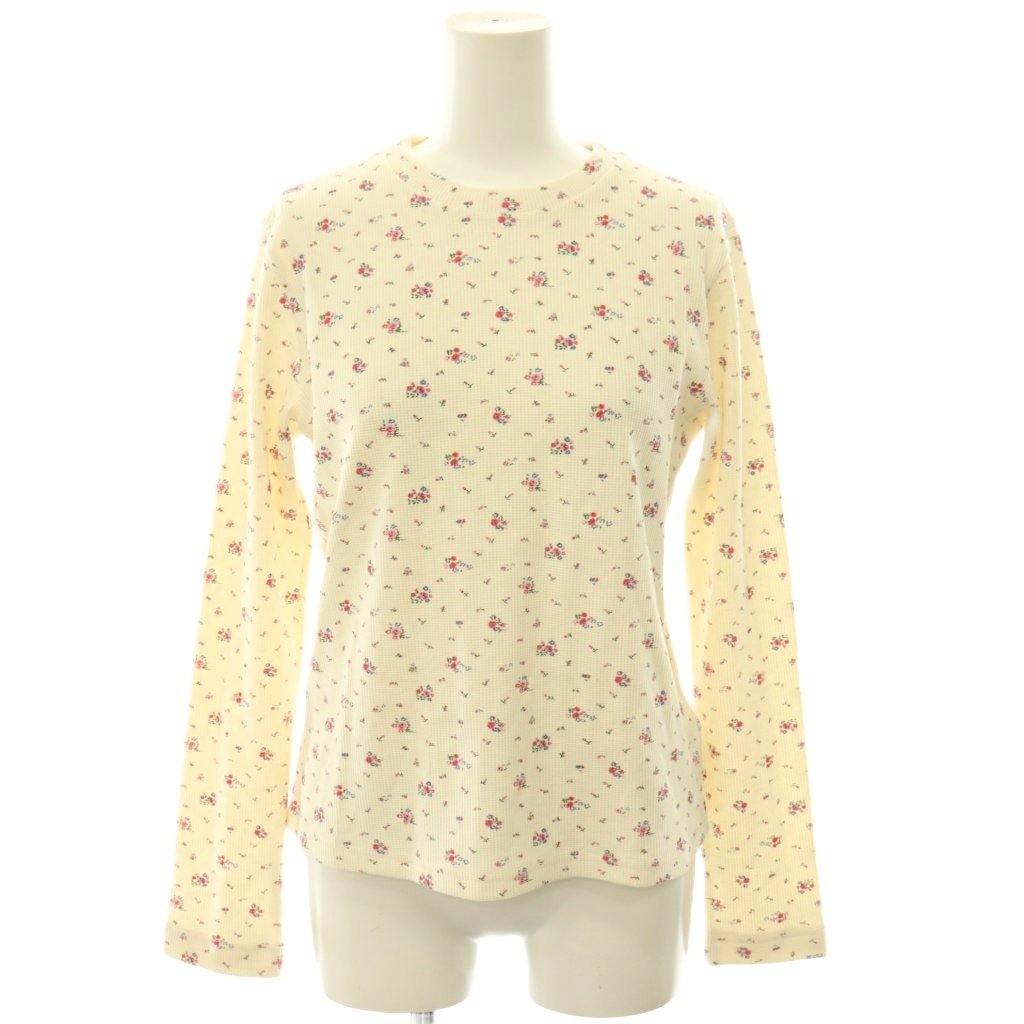 未使用品 トレフルプラスワン TREFLE+1 ワッフルフラワートップス カットソー Tシャツ ロンT F アイボリー マルチカラー /CX ■OS レディース  260623
