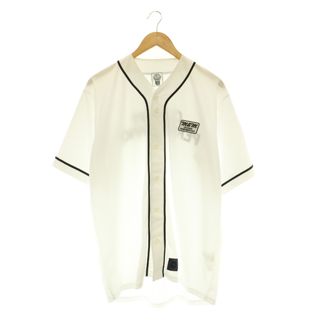 エム&エム M&M DRY ATHLETIC BASEBALL SHIRT シャツ ベースボールシャツ ロゴ 半袖 L 白 ホワイト /HS ■OS ■SH メンズ  260624
