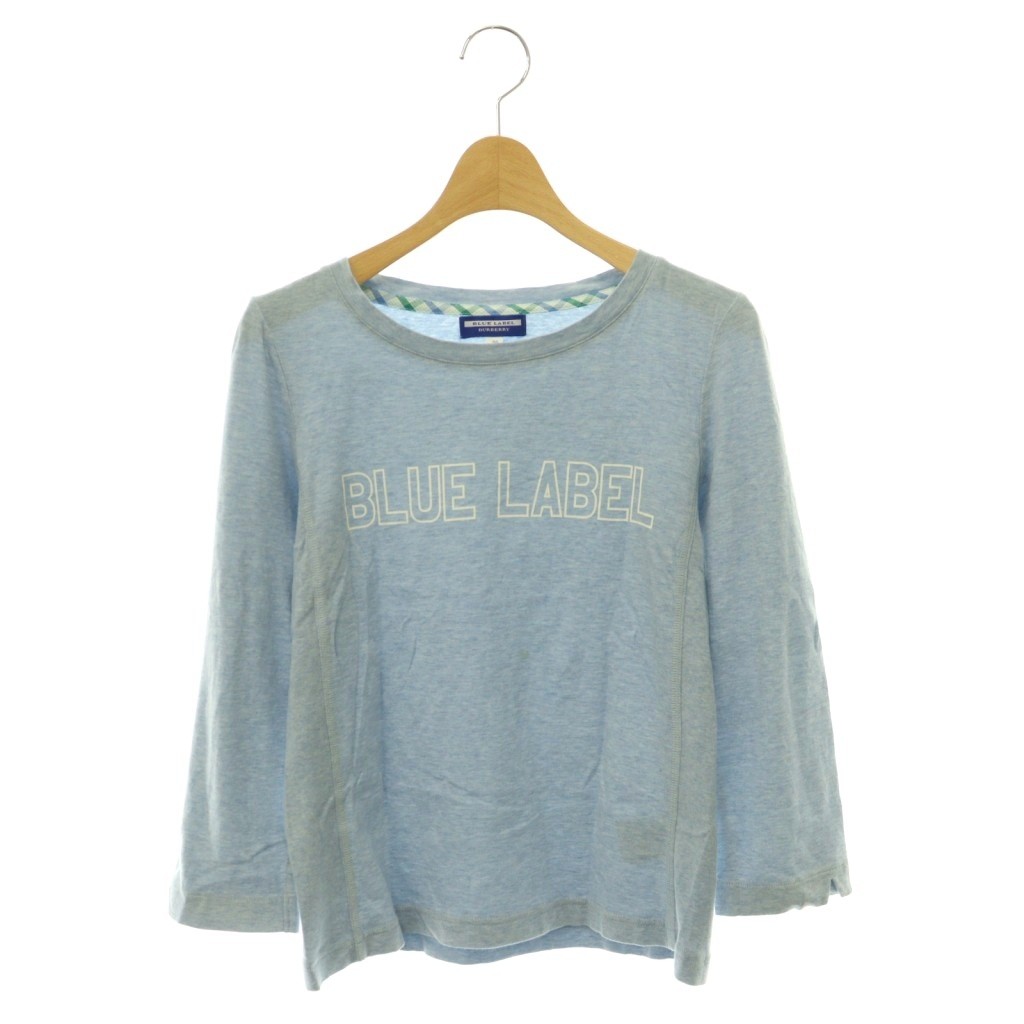 【中古】バーバリーブルーレーベル BURBERRY BLUE LABEL フロントロゴコットンTシャツ カットソー 38 水色 ライトブルー /CX ■OS レディース 【ベクトル 古着】 260626