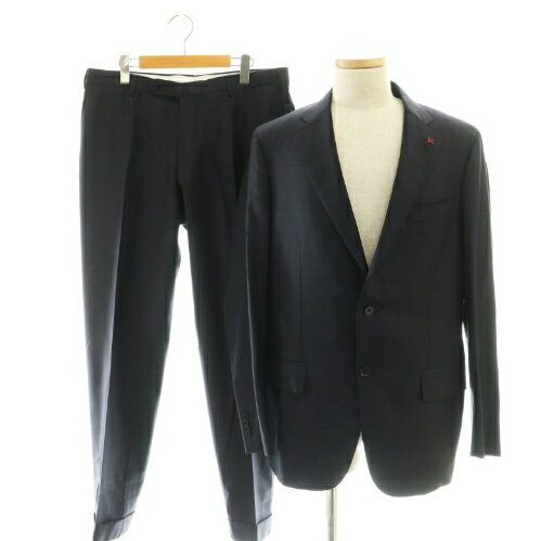 イザイア ISAIA AQUASPIDER ウール 2B スーツ セットアップ テーラードジャケット パンツ 52 8R 紺 ネイビー /BB ■OS ■AD ▲H メンズ  260629