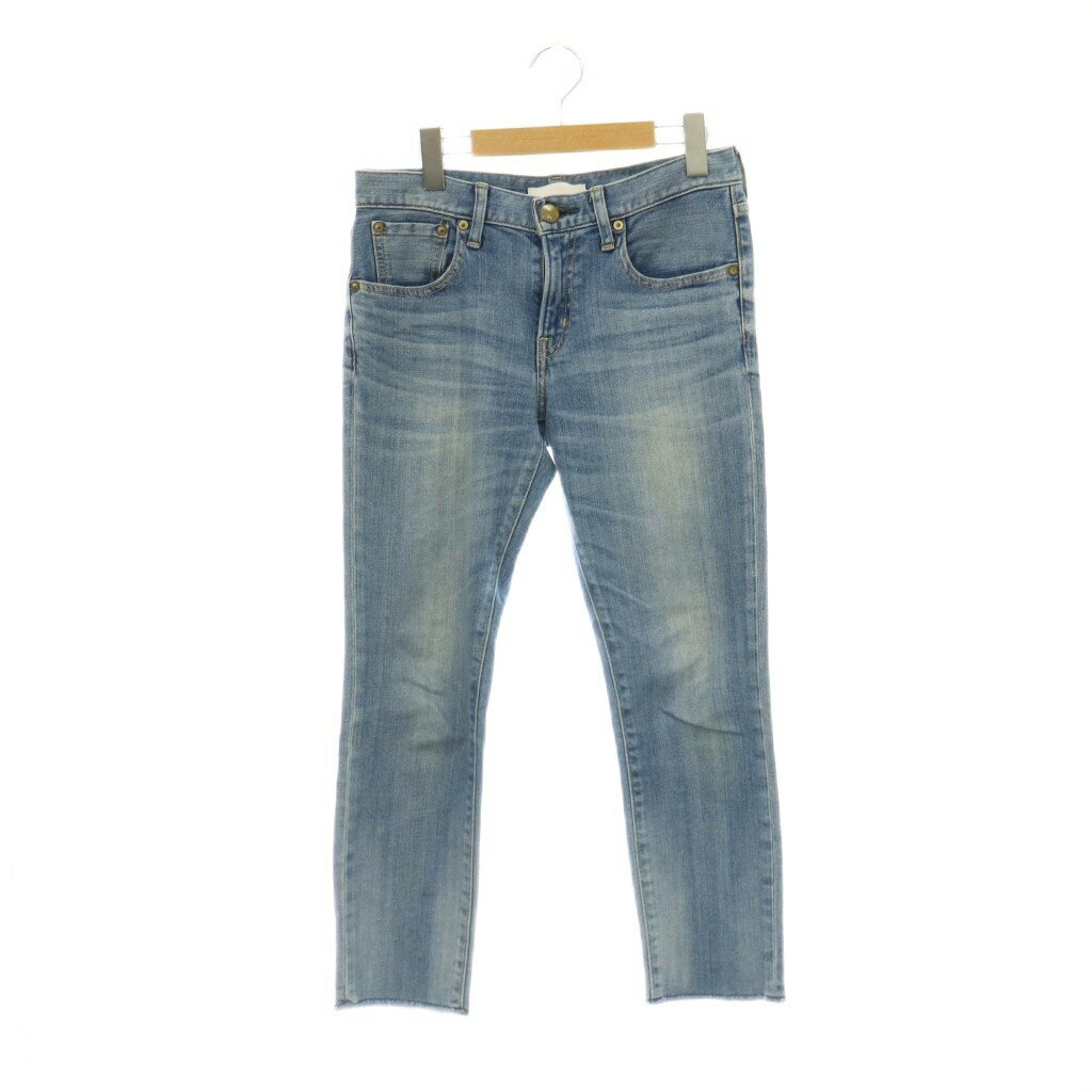 [Used] RED CARD Anniversary 25th Crop x Yoshiko Tomioka Collaboration Denim Pants Jeans Tapered Cut-off Size 24 Light Blue YT25406 /HS ■OS Women's [Vector Used Clothing] 260703