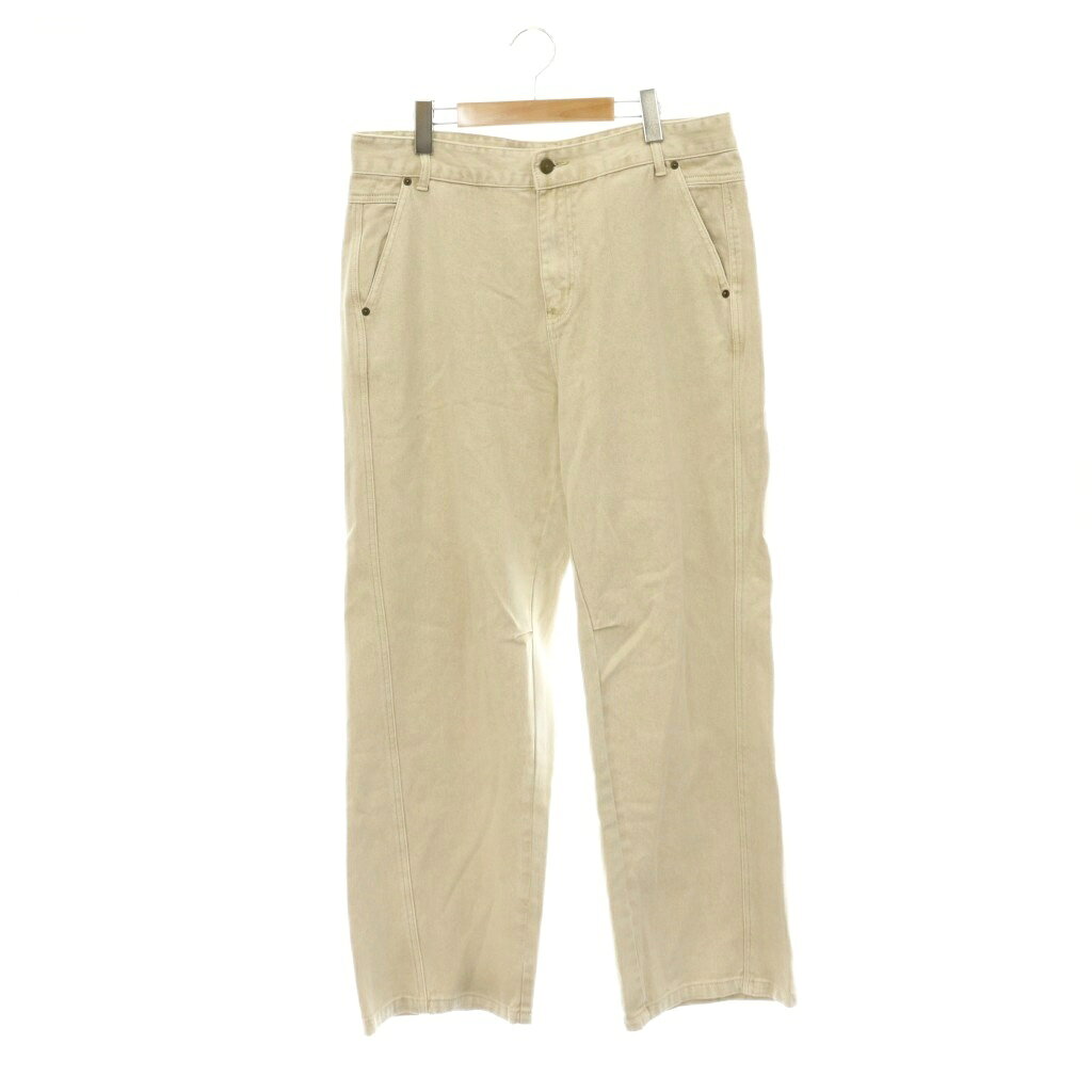 マーティンキム MatinKim 24AW ストレートワイドデニムパンツ ジーンズ ジッパーフライ XL ライトベージュ /DO ■OS ■SH レディース  260709
