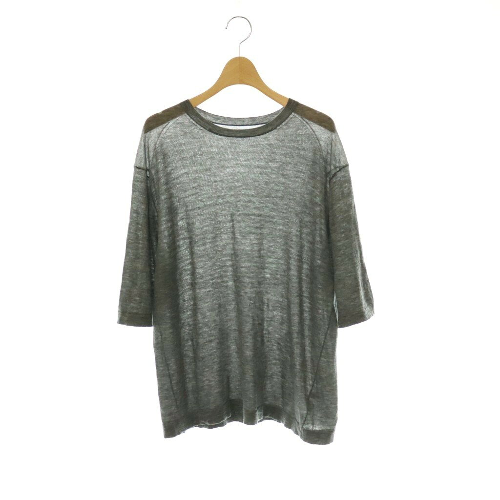 フレームワーク Framework 24AW スイビウールC/N-Tee Tシャツ カットソー 七分袖 シアー グレー /DO ■OS レディース  260706
