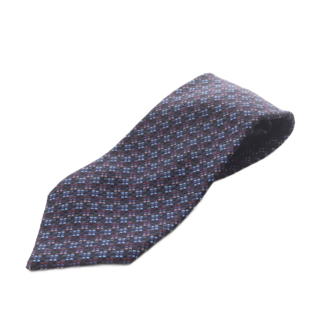 【中古】ユナイテッドアローズ UNITED ARROWS ネクタイ 総柄 シルク ネイビー /YO2...