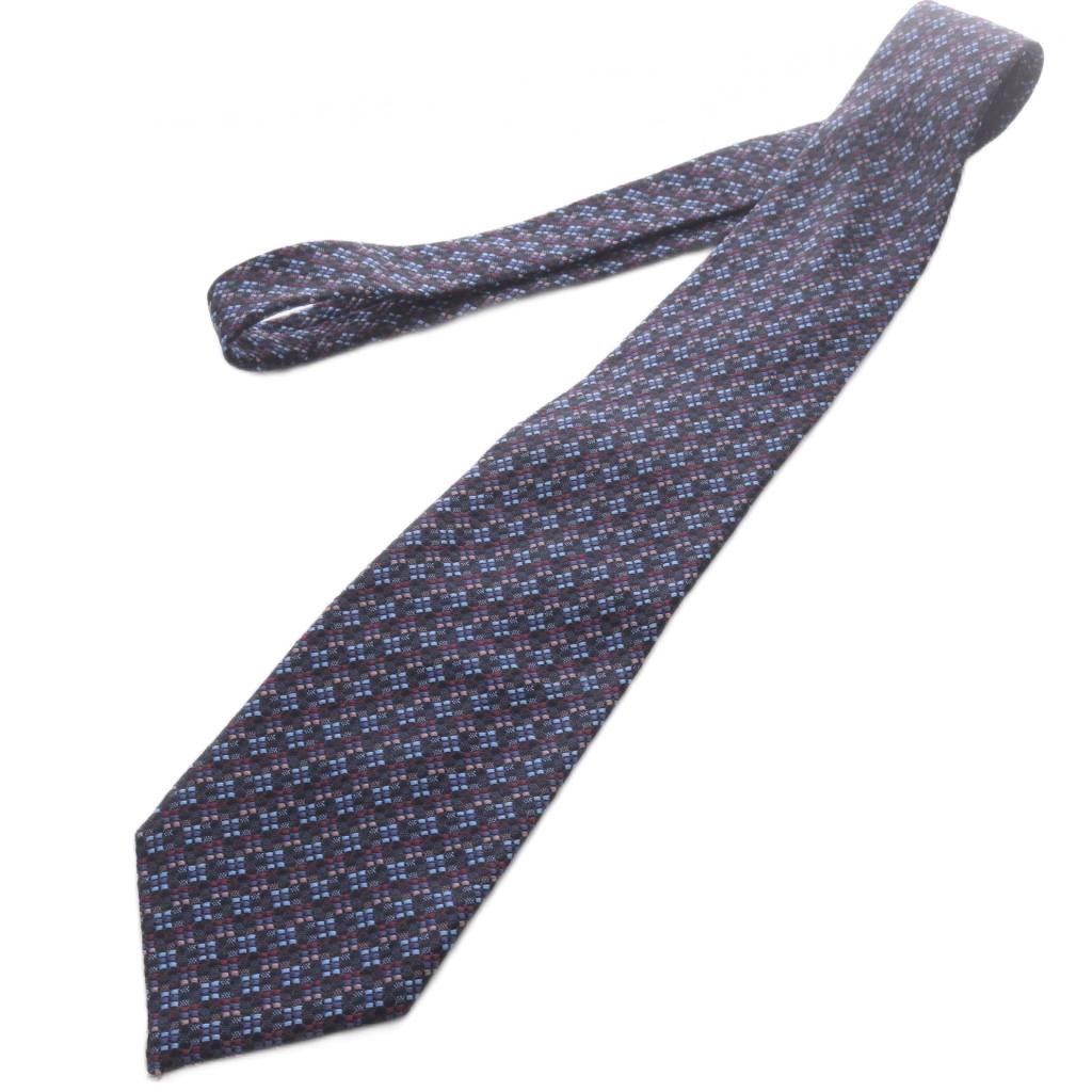 【中古】ユナイテッドアローズ UNITED ARROWS ネクタイ 総柄 シルク ネイビー /YO2...