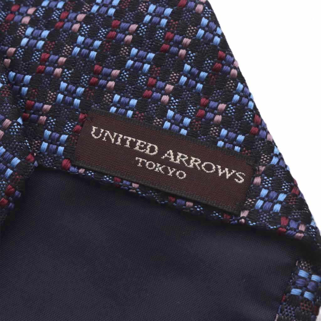 【中古】ユナイテッドアローズ UNITED ARROWS ネクタイ 総柄 シルク ネイビー /YO2...