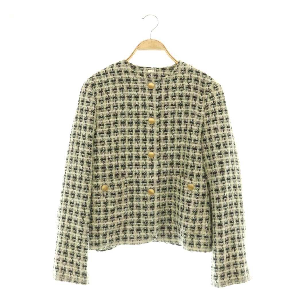 【中古】ミラオーウェン Mila Owen 25AW 金釦パッチポケットコンパクトツィードジャケット ノーカラー 総裏地 0 黒 マルチカラー /CX ■OS レディース 【ベクトル 古着】 260716 auc-vector-21118903 ブランド古着の買取販売ベクトル パッケージ画像