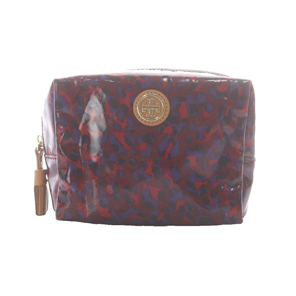 【中古】トリーバーチ TORY BURCH コスメポーチ ポーチ ボルドー レオパード柄 タッセル /RI ■OS レディース 【ベクトル 古着】 260817