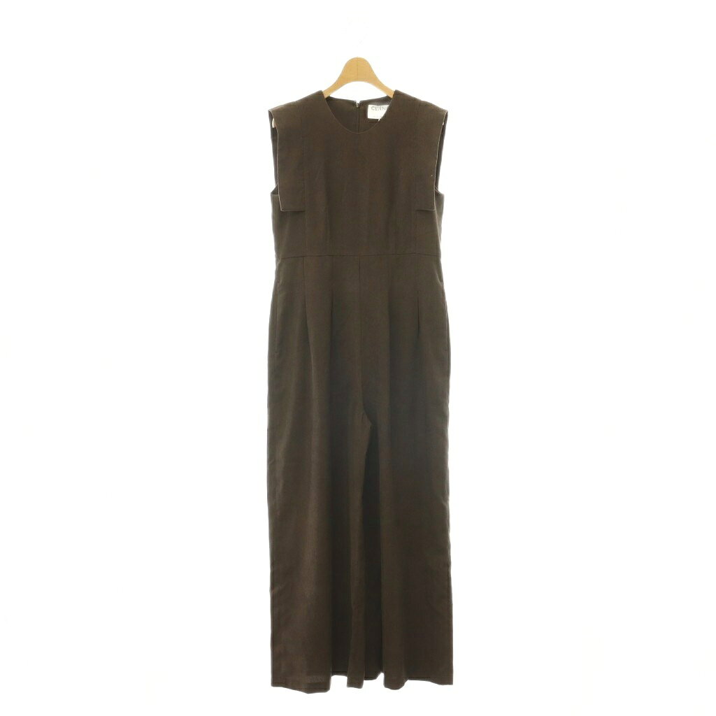 【中古】未使用品 クラネ CLANE ×MINAMI TANAKA 26SS SQUARE SLEEVE ALL IN ONE オールインワン コンビネゾン スクエアスリーブ コーデュロイ ノースリーブ ワイド 1 茶 ブラウン /HS ■OS ■SH レディース 【ベクトル 古着】 260727
