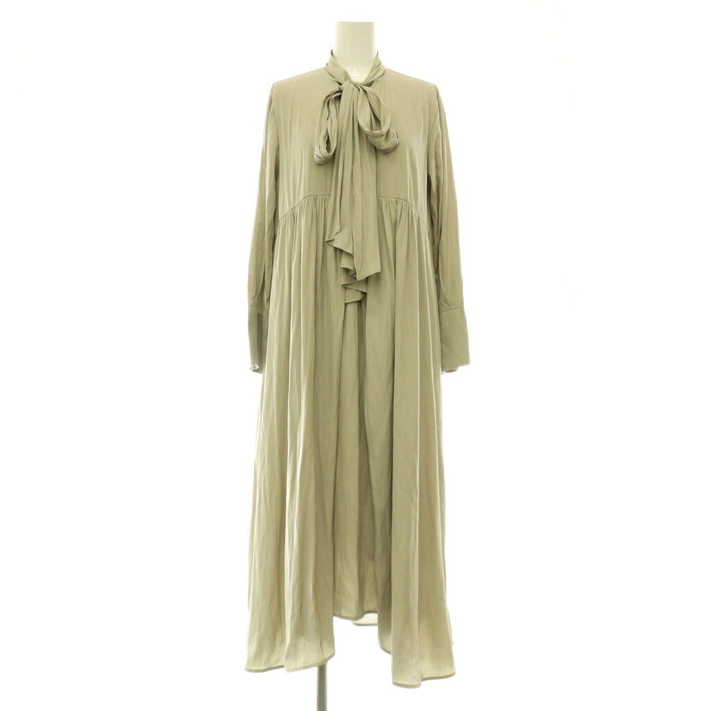 【中古】ミラオーウェン Mila Owen 長袖ワンピース ロング ギャザー ボウタイ 00 ベージュ /MY ■OS レディース 【ベクトル 古着】 260803 auc-vector-21159075 ブランド古着の買取販売ベクトル パッケージ画像