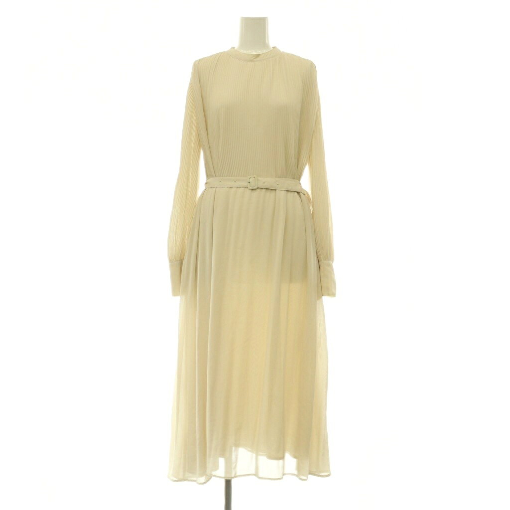 【中古】ミラオーウェン Mila Owen 長袖ワンピース ロング マキシ丈 プリーツ ベルト付 0 アイボリー /MY ■OS レディース 【ベクトル 古着】 260803 auc-vector-21159109 ブランド古着の買取販売ベクトル パッケージ画像