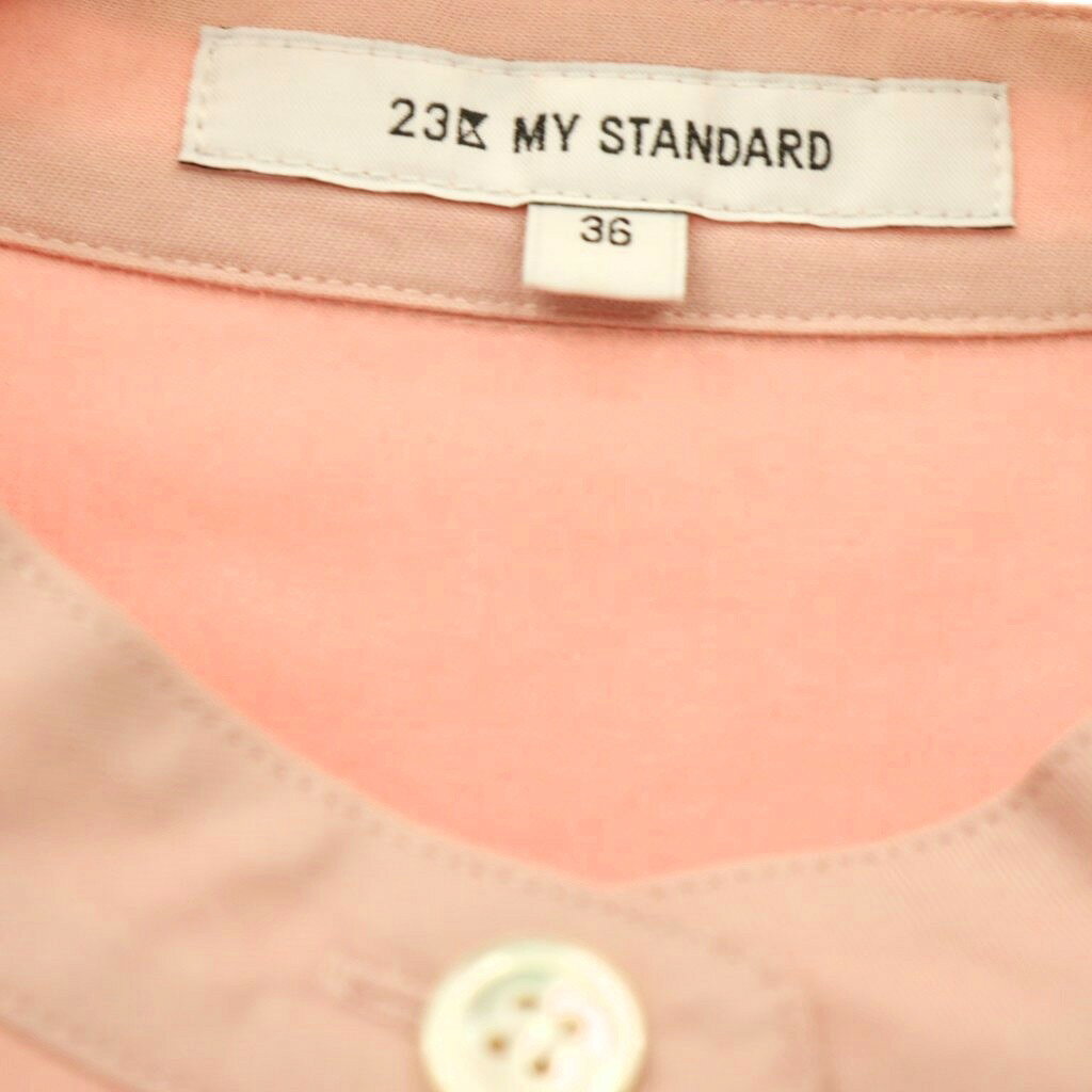 【中古】23区 オンワード樫山 MY STANDARD CANCLINI バンドカラー シャツ ブラウス コットン 36 ピンク /CX ■OS レディース 【ベクトル 古着】 260807 auc-vector-21168894 ブランド古着の買取販売ベクトル サンプル画像3