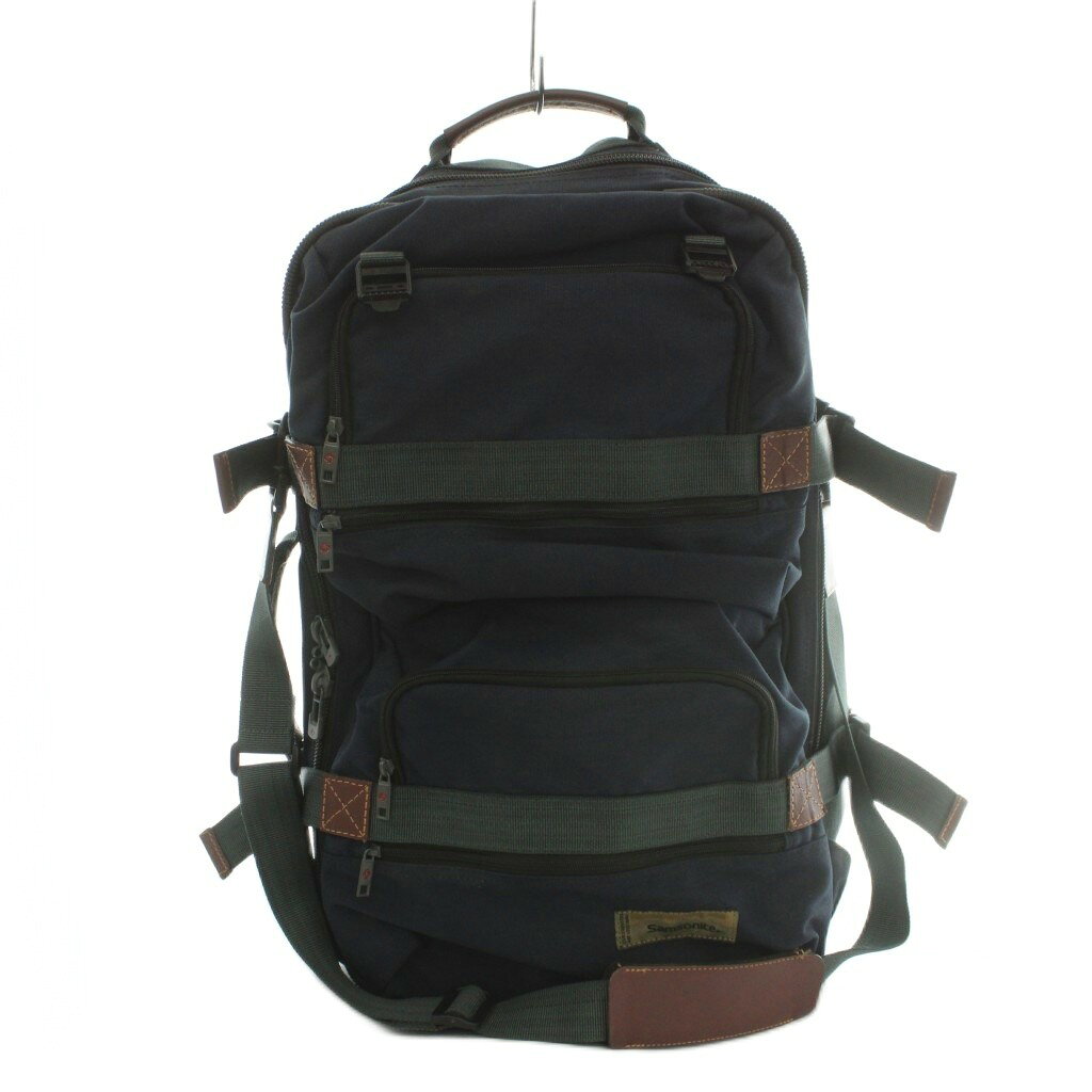 【中古】サムソナイト Samsonite 3way リュックサック バックパック ショルダーバッグ ハンドバッグ キャンバス 紺 ネイビー /MI ■OS ■GY09 メンズ 【ベクトル 古着】 260817
