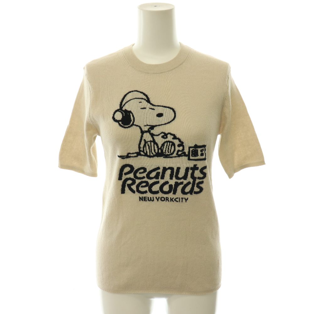 【中古】ミラオーウェン Mila Owen 26SS PEANUTS RECORDS スヌーピージャガードリブニット カットソー 0 ライトベージュ 黒 ブラック /CX ■OS レディース 【ベクトル 古着】 260826 auc-vector-21212088 ブランド古着の買取販売ベクトル パッケージ画像