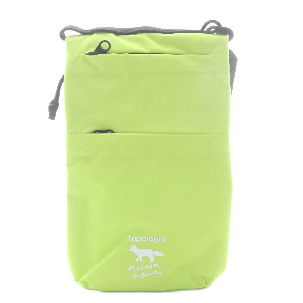 【中古】未使用品 トポロジー TOPOLOGIE × Maison Kitsune PhoneSacoche フォンサコッシュ フォンストラップアダプター ナイロン ライムグリーン /YO6 メンズ レディース 【ベクトル 古着】 260911