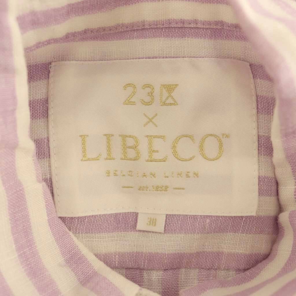 【中古】23区 オンワード樫山 ×LIBECO ストライプシャツ ブラウス 長袖 前開き リネン 38 ラベンダー 白 ホワイト /NR ■OS レディース 【ベクトル 古着】 260922 auc-vector-21285663 ブランド古着の買取販売ベクトル サンプル画像3