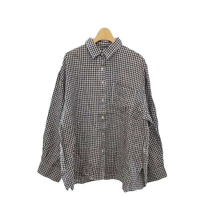 【中古】ミラオーウェン Mila Owen 25SSフレンチリネンオーバートップス シャツ ブラウス 長袖 前開き チェック F 黒 ブラック 白 ホワイト /NR ■OS ■SH レディース 【ベクトル 古着】 260926 auc-vector-21294345 ブランド古着の買取販売ベクトル パッケージ画像
