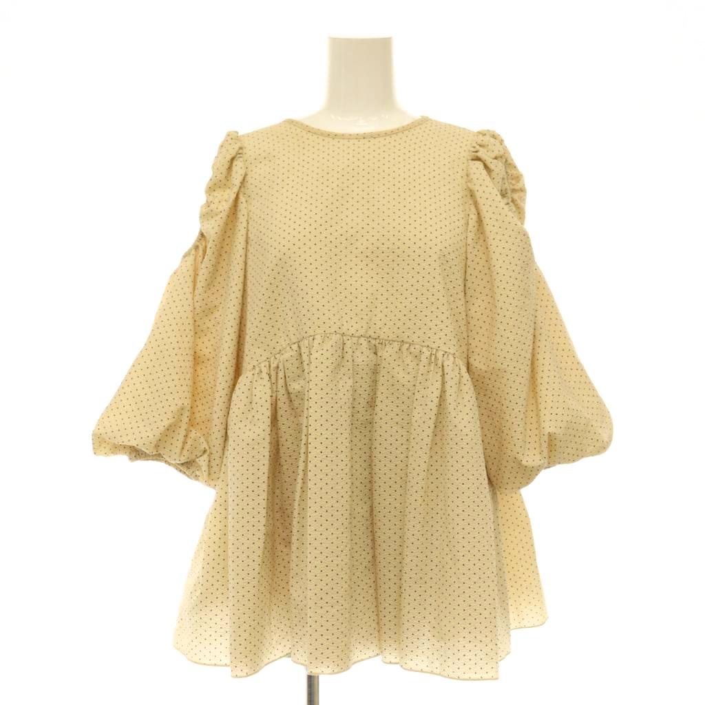 【中古】ミラオーウェン Mila Owen ブラウス 七分袖 ドット オープンスリーブ 0 ベージュ ブラック /ES ■OS ■MA レディース 【ベクトル 古着】 260928 auc-vector-21298439 ブランド古着の買取販売ベクトル パッケージ画像