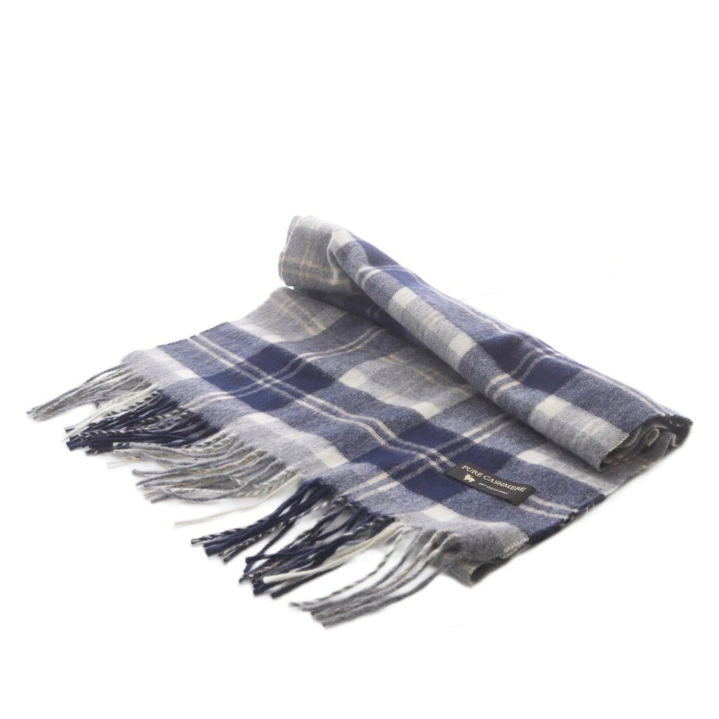 【中古】23区 オンワード樫山 vingt-trois pure cashmere マフラー チェック カシミヤ フリンジ グレー ネイビー /YO16 レディース 【ベクトル 古着】 261002 auc-vector-21309604 ブランド古着の買取販売ベクトル サンプル画像3