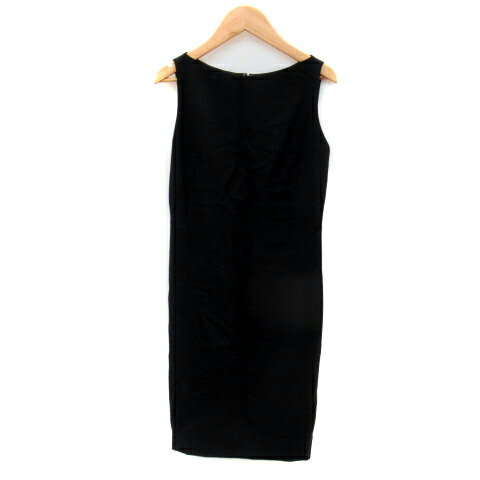 【中古】アンタイトル UNTITLED ON CLOSET ワンピース ひざ丈 ノースリーブ ボートネック 無地 ウール 1 黒 ブラック /SY36 レディース 【ベクトル 古着】 210219 ベクトルプレミアム店