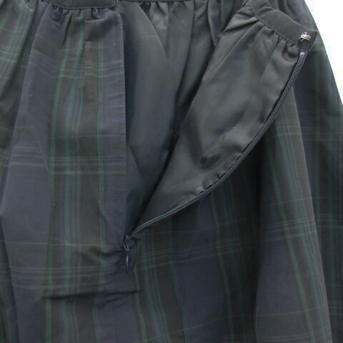 【中古】テチチ Te chichi フレアスカート ひざ丈 チェック柄 S ネイビー 紺 /YM41 レディース 【ベクトル 古着】 220222