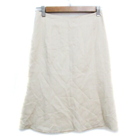 【中古】イネド INED トランペットスカート ひざ丈 無地 ウール混 11 ベージュ /FF6 レディース 【ベクトル 古着】 220526