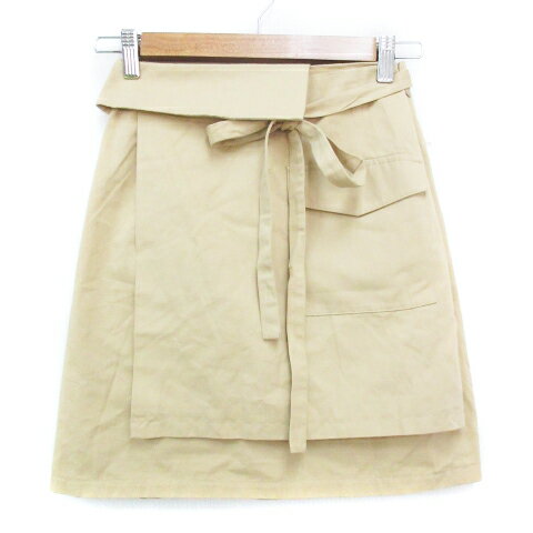 【中古】未使用品 アルシーヴ archives 台形スカート ミニ丈 リボン付き 無地 M ベージュ /FF39 レディース 【ベクトル 古着】 220729ブランドアルシーヴ archives表記サイズM ※実寸サイズをご確認ください。実...