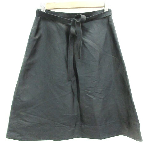 【中古】ザシークレットクロゼット The SECRETCLOSET フレアスカート ひざ丈 リボン 0 ブラック 黒 /YM3 ■MO レディース 【ベクトル 古着】 220802