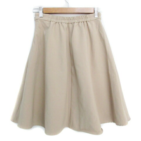 【中古】インデックス INDEX フレアスカート ひざ丈 無地 M ベージュ /FF24 ■MO レディース 【ベクトル 古着】 220913