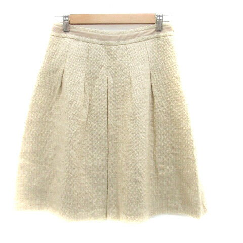 【中古】ヴォイスメール VOICEMAIL フレアスカート ミモレ丈 ウール 8 ベージュ /HO4 レディース 【ベクトル 古着】 221007