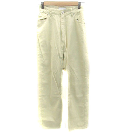 【中古】ディスコート Discoat ストレートパンツ アンクル丈 M 黄色 イエロー /HO24 レディース 【ベクトル 古着】 221014