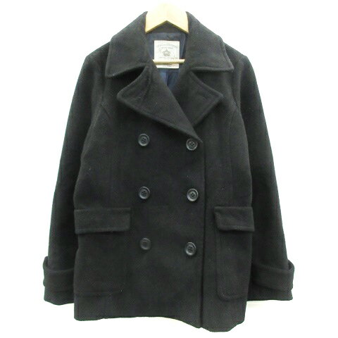 【中古】エニィファム anyFam Pコート ピーコート ショート丈 2 ブラック 黒 /YM24 レディース 【ベクトル 古着】 230124