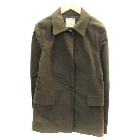 【中古】ワークフォーホリデイユナイテッドアローズ WORK FOR HOLIDAY UNITED ARROWS ステンカラージャケット ミドル丈 40 カーキ /YM12 レディース 【ベクトル 古着】 230126