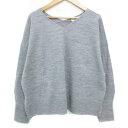 【中古】アースミュージック&エコロジー EARTH MUSIC & ECOLOGY ニット セーター 長袖 Vネック サイドスリット F 杢グレー /FF31 レディース 【ベクトル 古着】 230126(4)