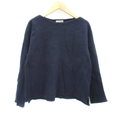 【中古】リフラッティ シップス liflattie ships ニット カットソー ボートネック 長袖 無地 ウール ネイビー 紺 /MI6 レディース 【ベクトル 古着】 230131