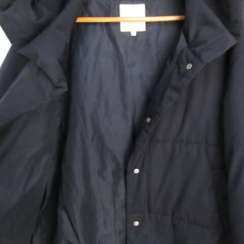 【中古】アースミュージック&エコロジー EARTH MUSIC & ECOLOGY 中綿ジャケット ミドル丈 フード付き M 紺 ネイビー /FF2 レディース 【ベクトル 古着】 230220