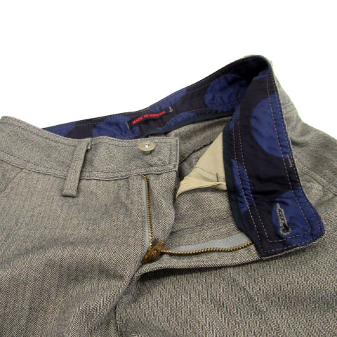 【中古】ノイ et / noi スラックスパンツ ストレートパンツ ロング丈 ヘリンボーン柄 S グレー /MS24 ■MO レディース 【ベクトル 古着】 230307